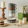 8 oz Stackable Cappuccino Cups with Stand