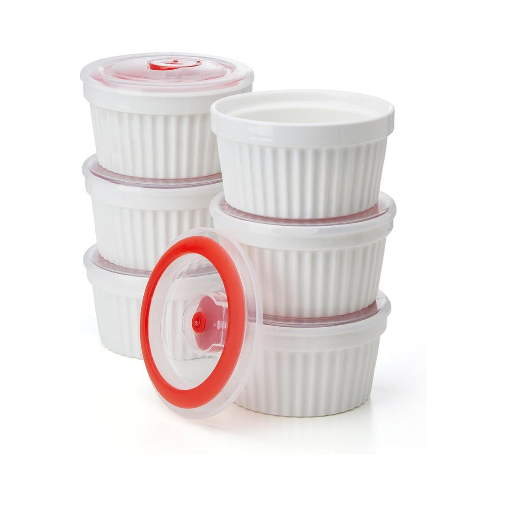 Pristine White Ramekins with Lid - Thumbnail 2