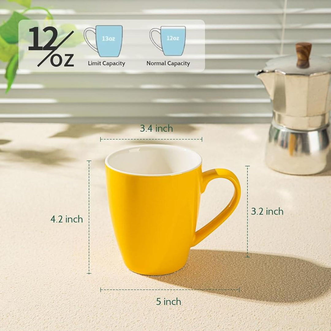 Porcelain Coffee Mug, Set of 6, Hot Assorted Colors