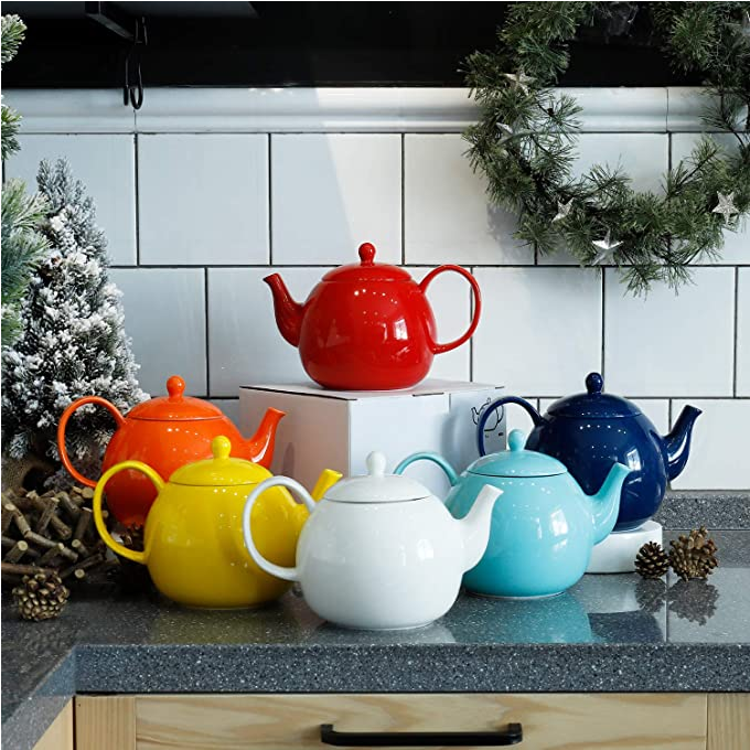 Sweese Porcelain Teapot, White, 27 Ounce