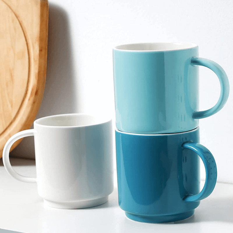 Ceramic Stackable Coffee Cups, Set of 6 | Sweese