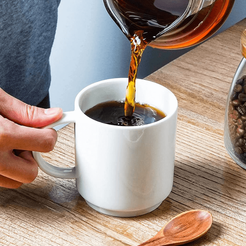 Ceramic Stackable Coffee Cups, Set of 6