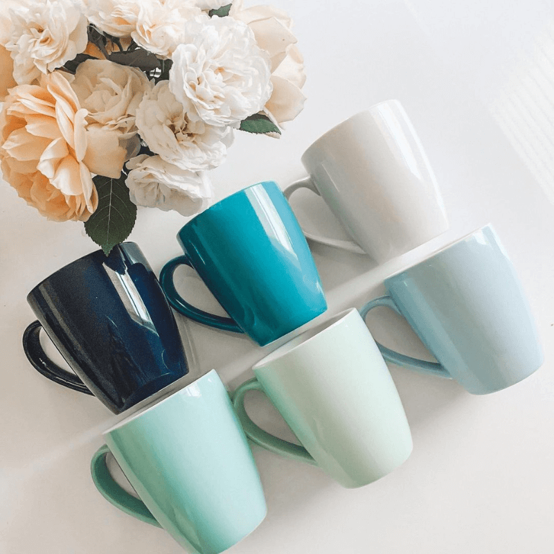 New Blue Round Porcelain Mugs