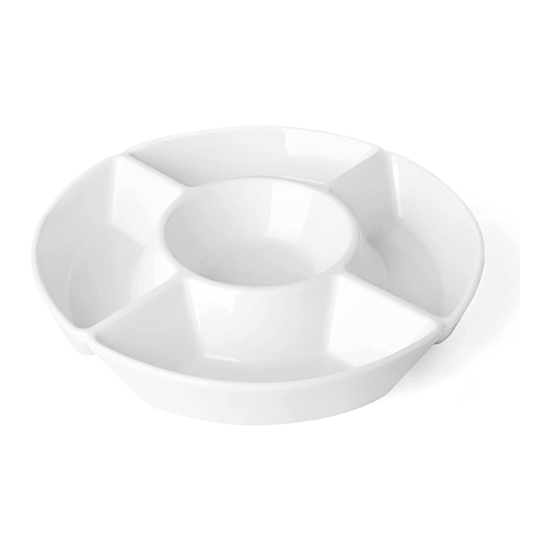 Sweese Porcelain Divided Serving Dishes, Relish Tray, Serving  Bowls for Parties - Perfect for Chips and Dip, Veggies, Candy and Snacks,  White: Platters